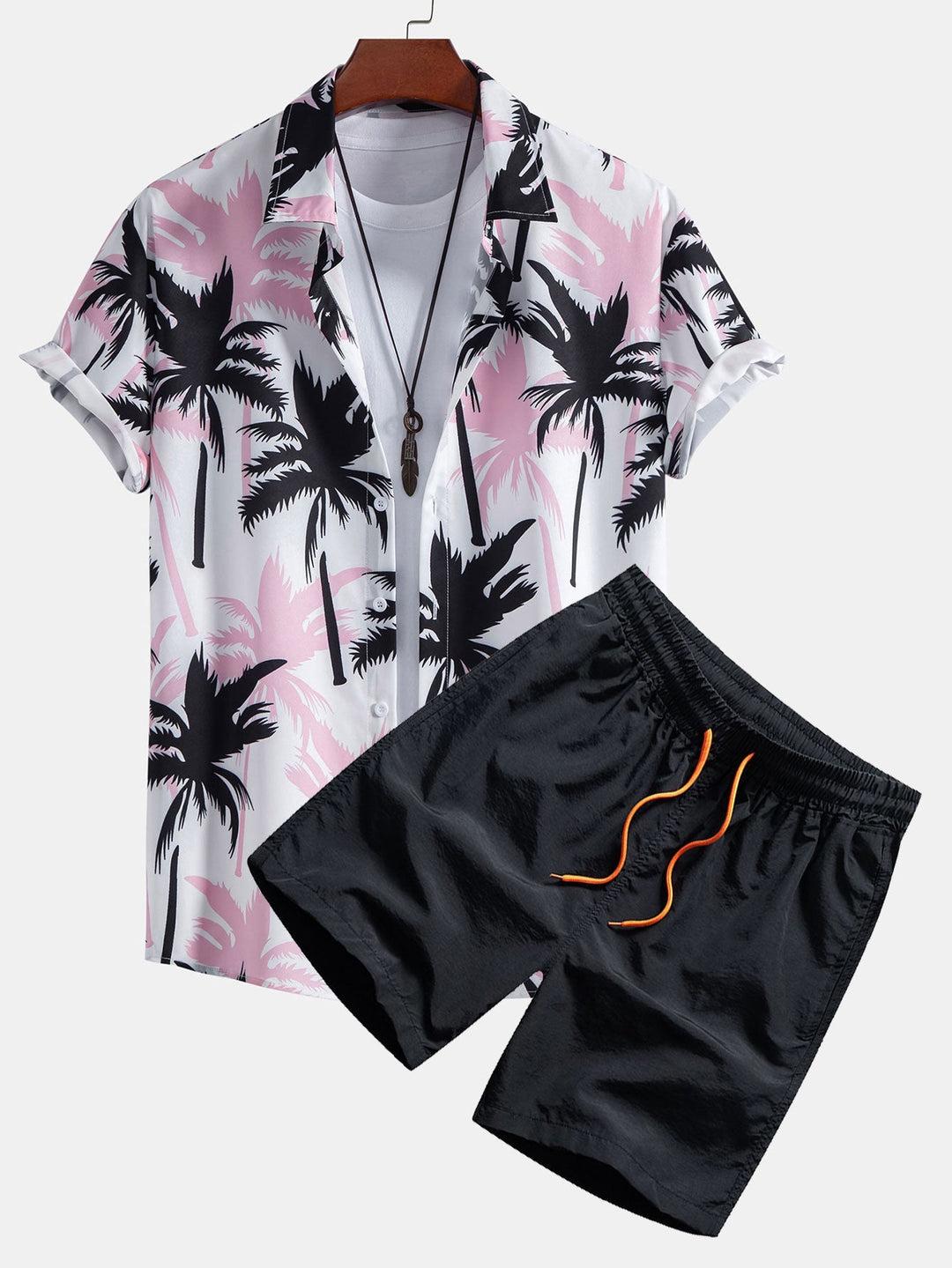Palm Tree Imprimer Butt Up Shirts et Swim Shorts