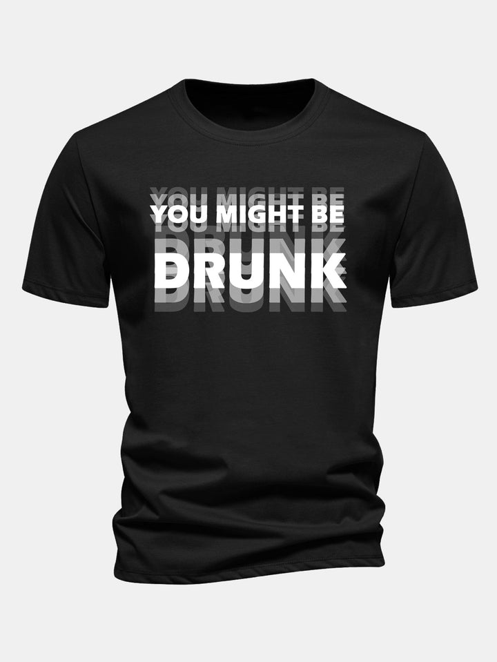 T-shirt en coton Regular Fit avec imprimé You Might Be Drunk