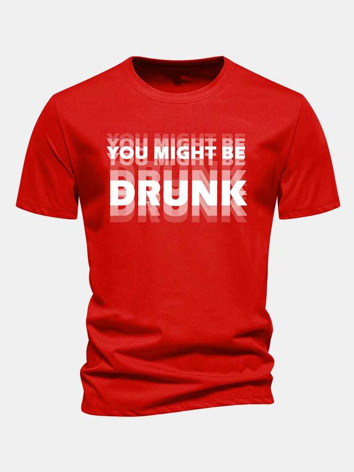 T-shirt en coton Regular Fit avec imprimé You Might Be Drunk
