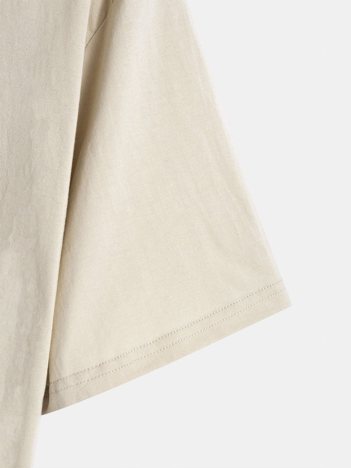 T-shirt en coton basique à ourlet en arc