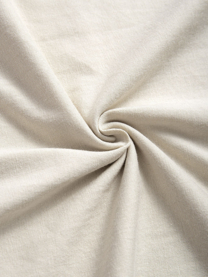 T-shirt en coton basique à ourlet en arc