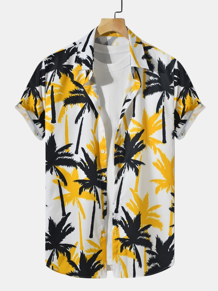 Palm Tree Imprimer Butt Up Shirts et Swim Shorts