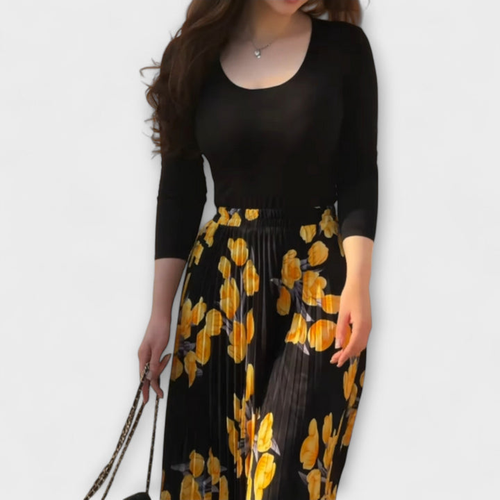 Violette - Ensemble Jupe Plissée et Top