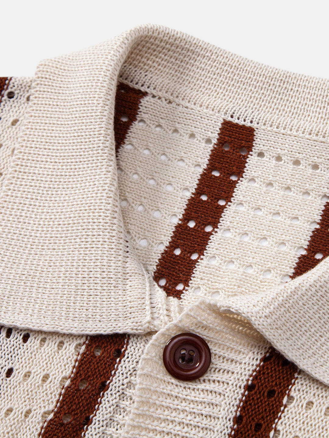 Chemise tricotée à œillets rayés