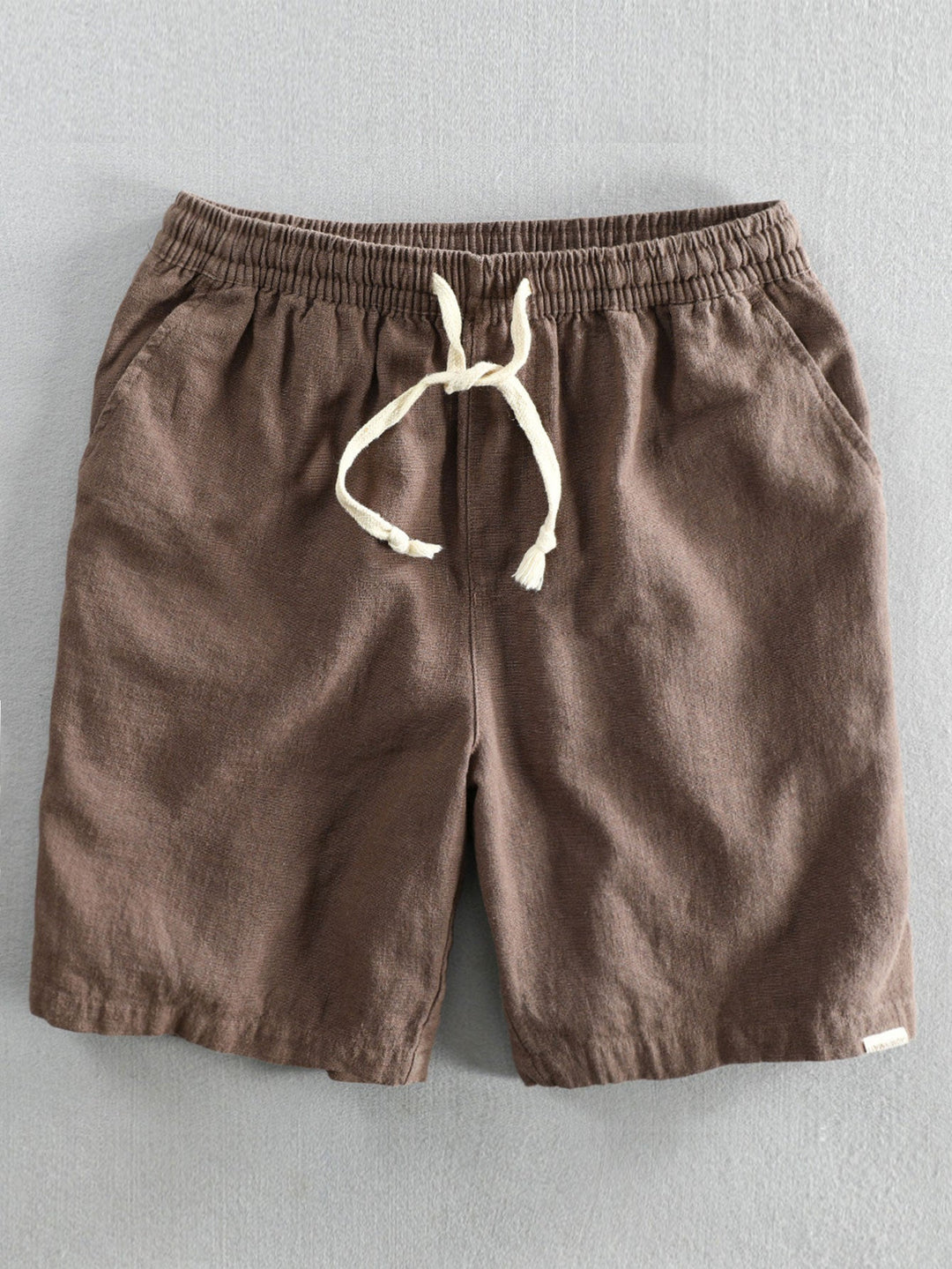 Shorts à cordon de mélange de coton en lin