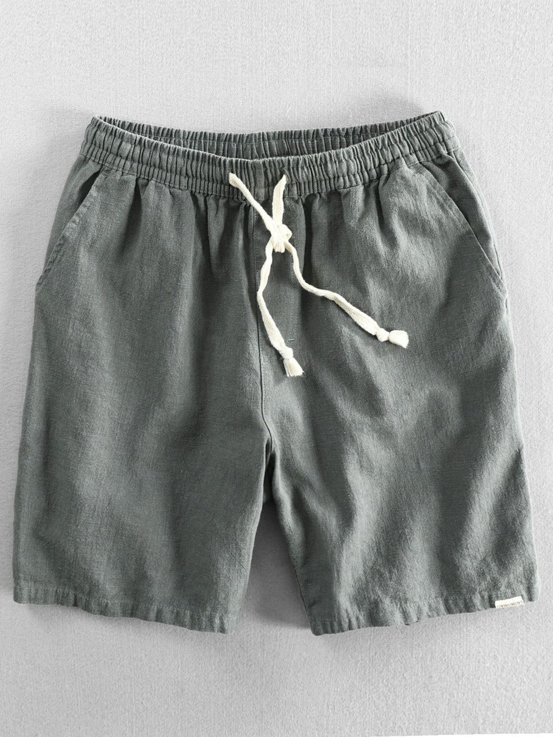 Shorts à cordon de mélange de coton en lin