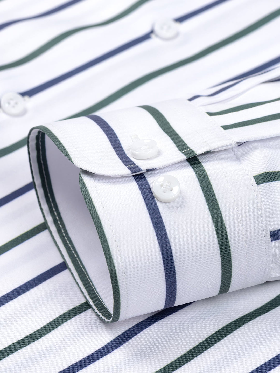 Chemise à rayures à manches longues avec boutons & pantalon fuselé slim fit