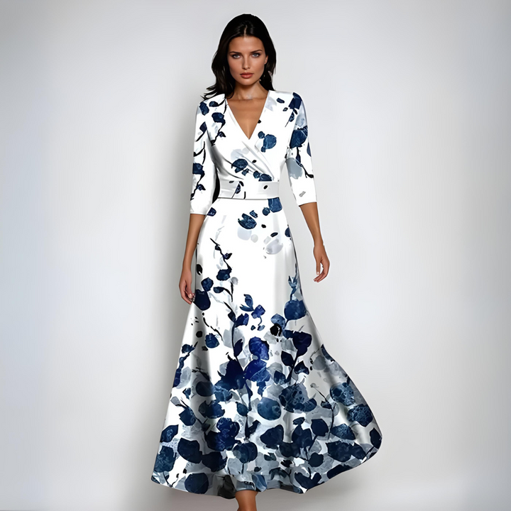 Janoa™ | Robe Maxi Enveloppante Élégante avec Fleurs
