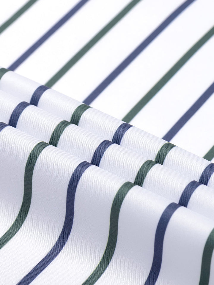 Chemise à rayures à manches longues avec boutons & pantalon fuselé slim fit