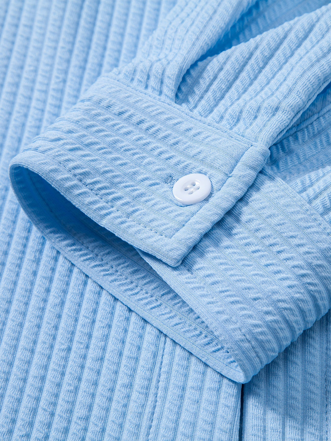 Chemise côtelée à manches longues, ajustée muscle, boutonnée & pantalon côtelé à jambe droite