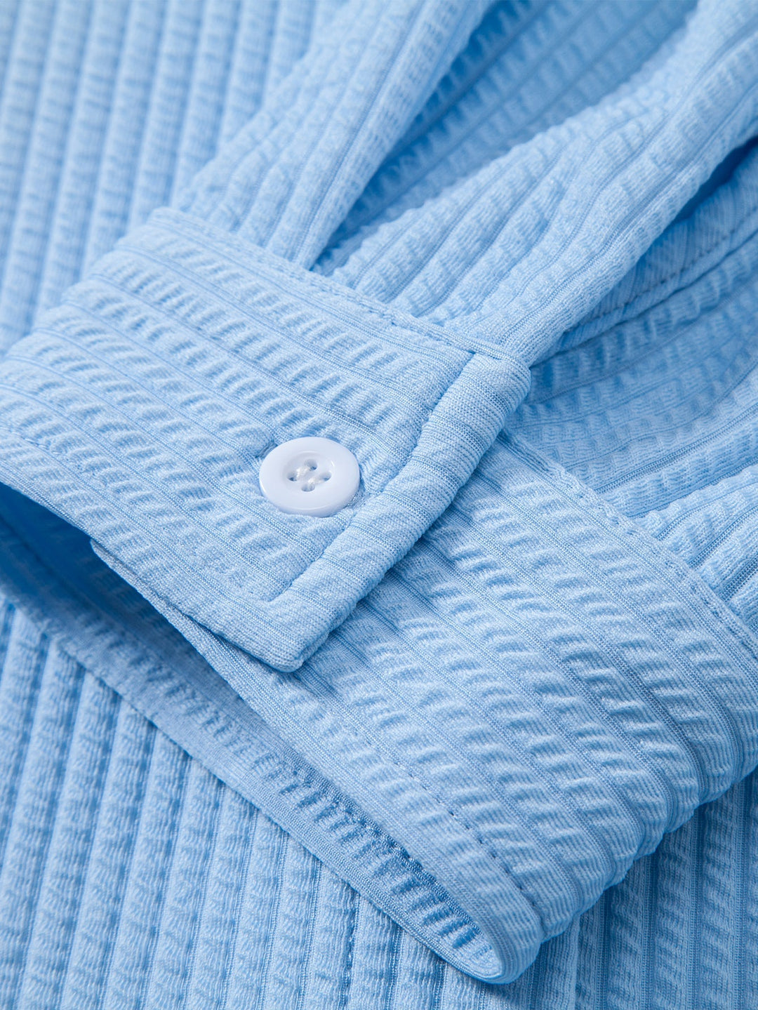 Chemise côtelée à col montant, coupe muscle, manches longues