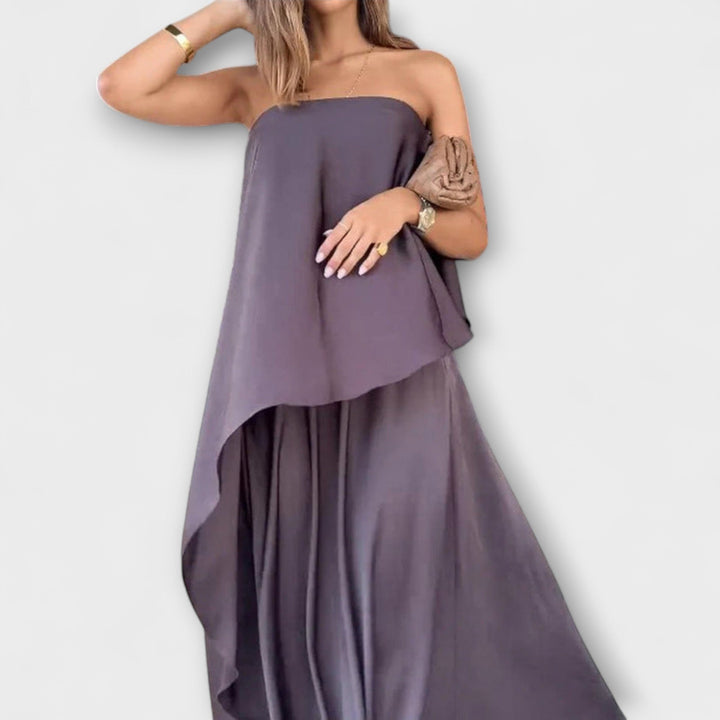 Ruby - Top Bandeau Sans Manches et Jupe Chic