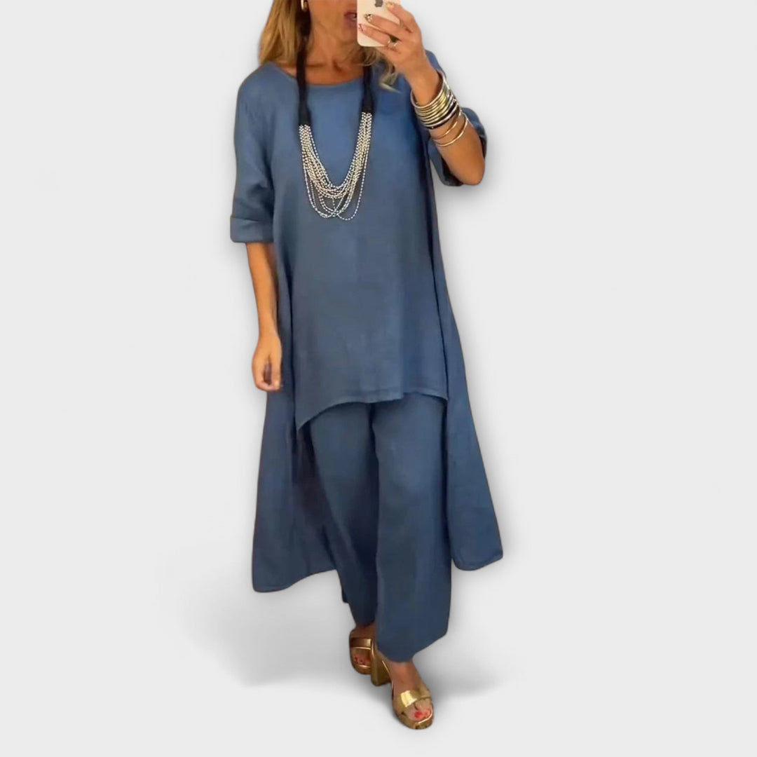 Tabea - Robe en Lin avec Décolleté Rond