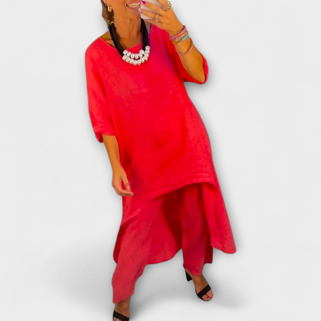 Tabea - Robe en Lin avec Décolleté Rond