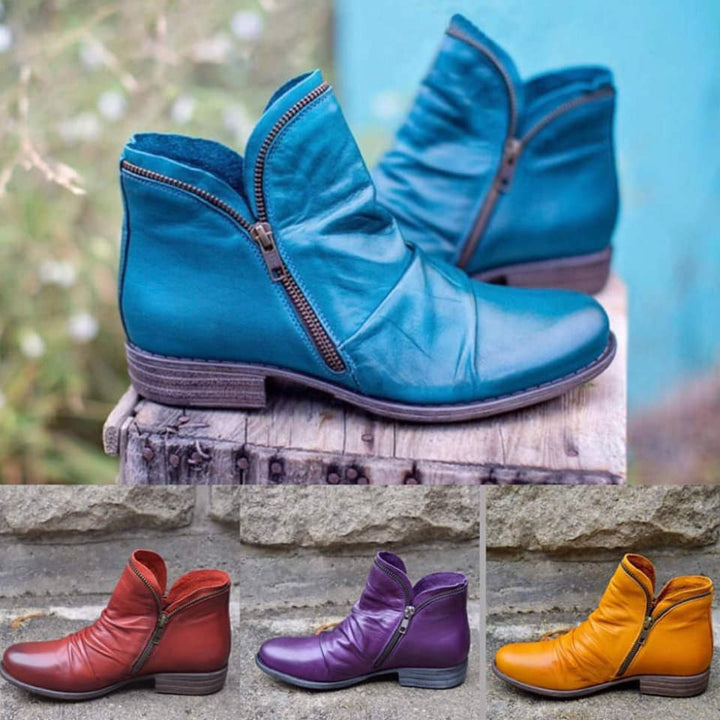 Vianne™ - Bottines en cuir avec fermeture éclair